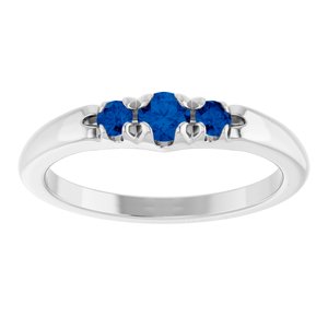 Platinum Lab-Grown Blue Sapphire  Ring – image 3
