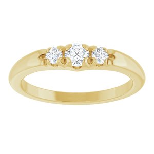 10K Yellow Gold 3.5 mm Round Accented Ring Mounting – image 5