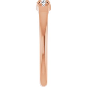 14K Rose Gold 3.5 mm Round Accented Ring Mounting – image 7