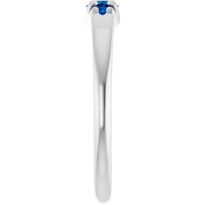 14K White Gold Lab-Grown Blue Sapphire  Ring – image 4