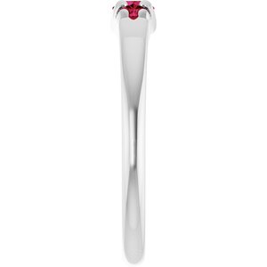 14K White Gold Lab-Grown Ruby  Ring – image 4