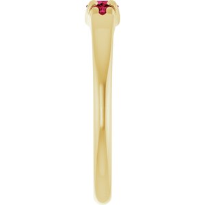14K Yellow Gold Lab-Grown Ruby  Ring – image 4