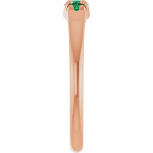 14K Rose Gold Lab-Grown Emerald  Ring – image 4