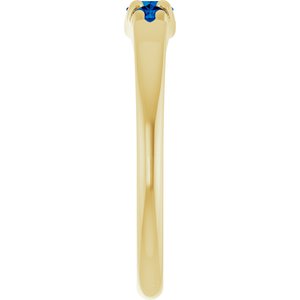 14K Yellow Gold Lab-Grown Blue Sapphire  Ring – image 4