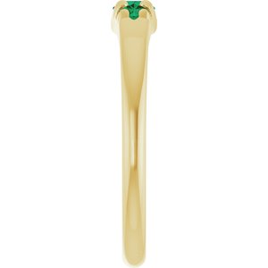 14K Yellow Gold Lab-Grown Emerald  Ring – image 4