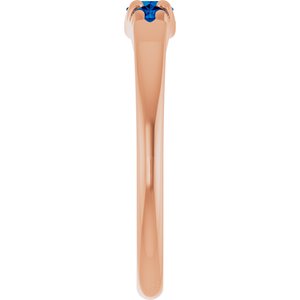 14K Rose Gold Lab-Grown Blue Sapphire  Ring – image 4