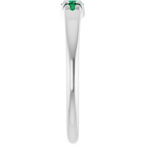 14K White Gold Lab-Grown Emerald  Ring – image 4