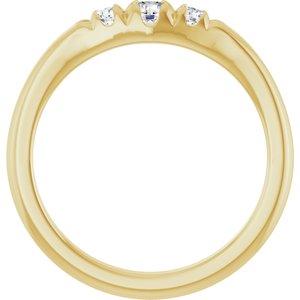 10K Yellow Gold 3.5 mm Round Accented Ring Mounting – image 3
