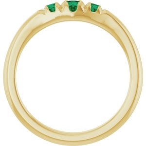 14K Yellow Gold Lab-Grown Emerald  Ring – image 2