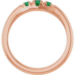 14K Rose Gold Lab-Grown Emerald  Ring – image 2
