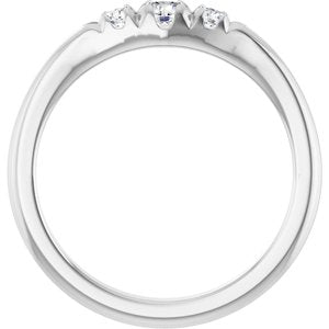 10K White Gold 3.5 mm Round Accented Ring Mounting – image 3