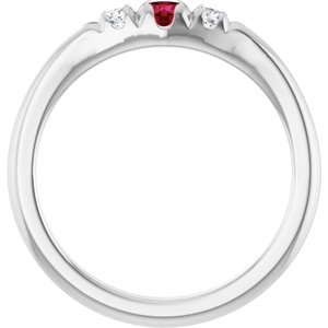 Sterling Silver Lab-Grown Ruby  Ring – image 2