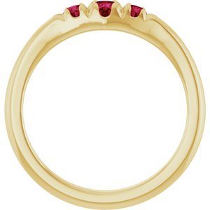14K Yellow Gold Lab-Grown Ruby  Ring – image 2