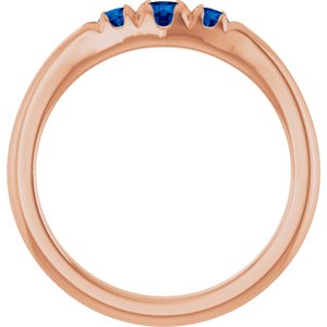 14K Rose Gold Lab-Grown Blue Sapphire  Ring – image 2