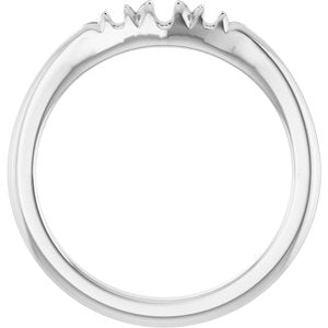 10K White Gold 3.5 mm Round Accented Ring Mounting – image 4