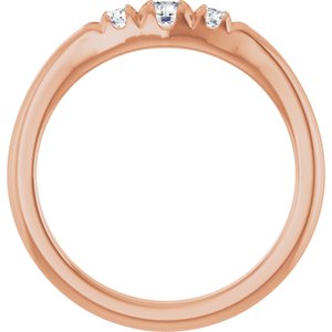 14K Rose Gold 3.5 mm Round Accented Ring Mounting – image 3