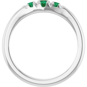 14K White Gold Lab-Grown Emerald  Ring – image 2