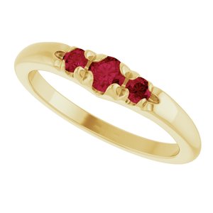 14K Yellow Gold Lab-Grown Ruby  Ring – image 5