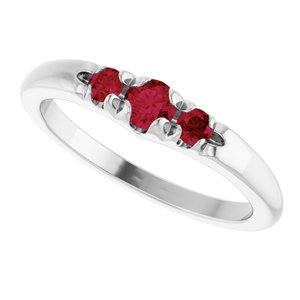 Platinum Lab-Grown Ruby  Ring