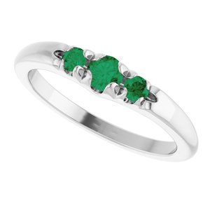 14K White Gold Lab-Grown Emerald  Ring – image 5