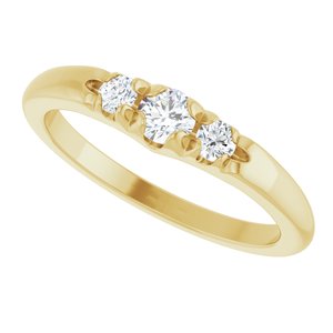 14K Yellow Gold 3.5 mm Round Accented Ring Mounting – image 8