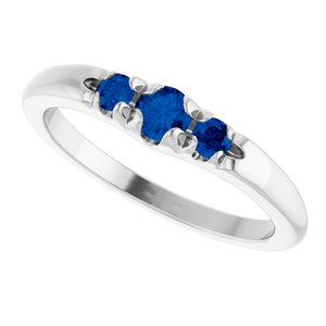 14K White Gold Lab-Grown Blue Sapphire  Ring – image 5