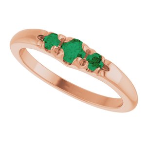 14K Rose Gold Lab-Grown Emerald  Ring – image 5