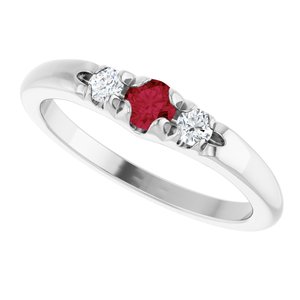 Sterling Silver Lab-Grown Ruby  Ring – image 5