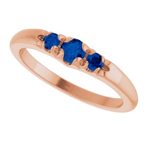 14K Rose Gold Lab-Grown Blue Sapphire  Ring – image 5