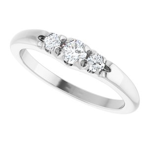 10K White Gold 3.5 mm Round Accented Ring Mounting – image 8