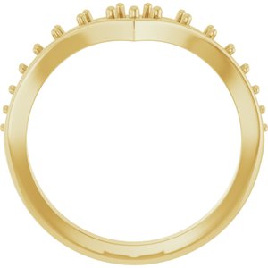 10K Yellow Gold 3 mm Round Graduated V Ring Mounting – image 4