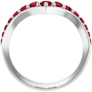 Platinum Lab-Grown Ruby V Ring – image 2