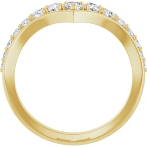 10K Yellow Gold 3 mm Round Graduated V Ring Mounting – image 3
