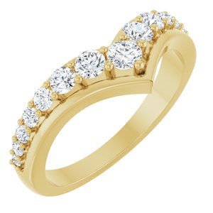 10K Yellow Gold 3 mm Round Graduated V Ring Mounting
