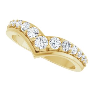 10K Yellow Gold 3 mm Round Graduated V Ring Mounting – image 8