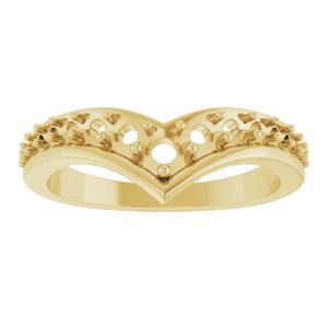 14K Yellow Gold 3 mm Round Graduated V Ring Mounting – image 6