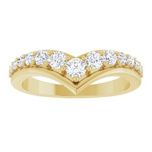 10K Yellow Gold 3 mm Round Graduated V Ring Mounting – image 5