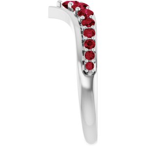 Platinum Lab-Grown Ruby V Ring – image 4