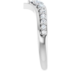 14K White Gold 3 mm Round Graduated V Ring Mounting – image 7