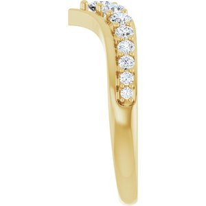 14K Yellow Gold 3 mm Round Graduated V Ring Mounting – image 7
