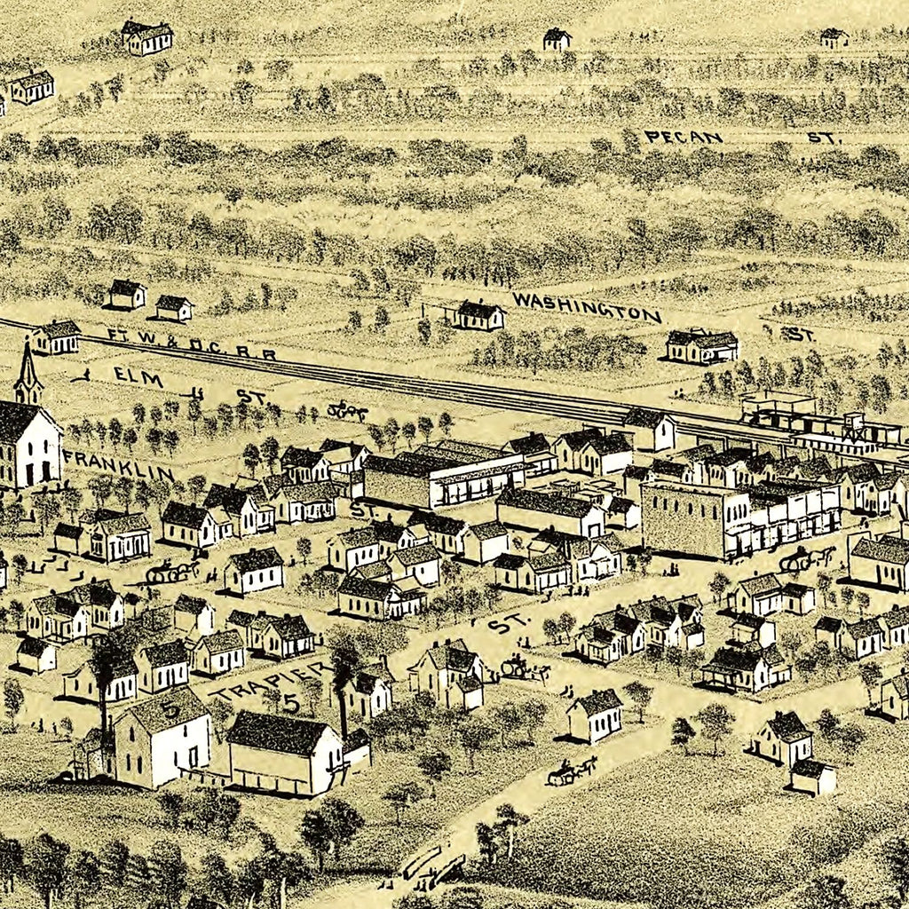 Vintage Map of Alvord, Texas 1890