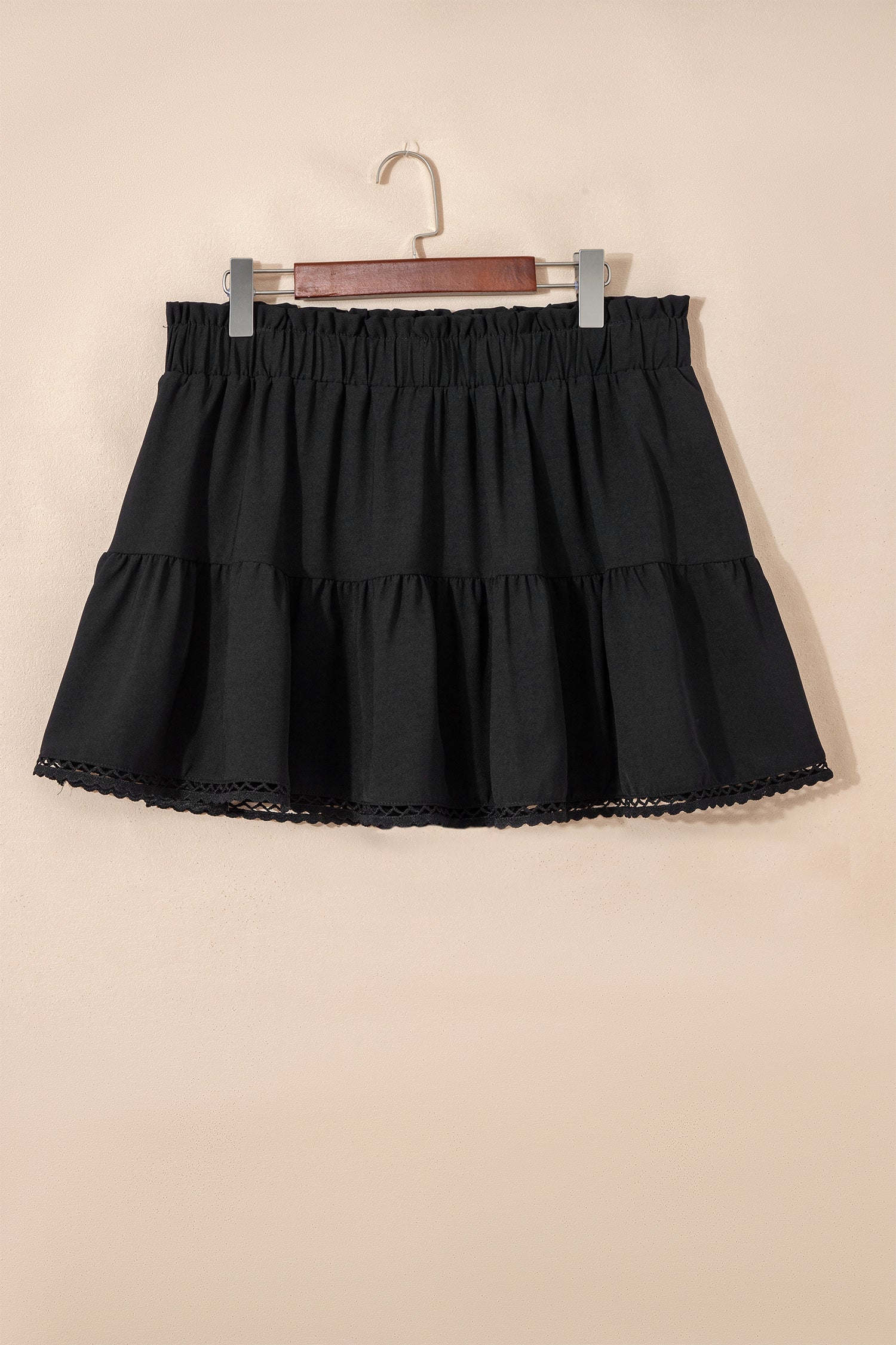 Plus Size Boho Frilled Elastic Waist Shorts