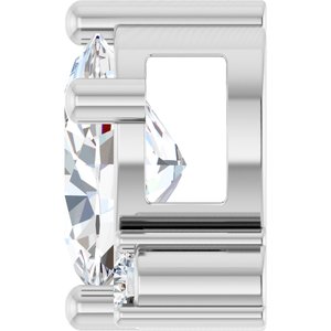10K White Gold 7x5 mm Oval .03 CT Natural Diamond Semi-Set Slide Pendant – image 5