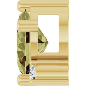 14K Yellow Gold Lab-Grown Green Sapphire & .03 CTW Natural Diamond Slide Pendant – image 3