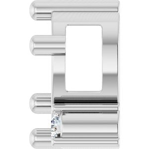 10K White Gold 7x5 mm Oval .03 CT Natural Diamond Semi-Set Slide Pendant – image 6