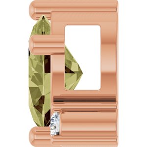 14K Rose Gold Lab-Grown Green Sapphire & .03 CTW Lab-Grown Diamond Slide Pendant – image 3