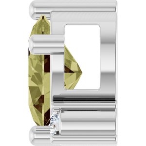 Sterling Silver Lab-Grown Green Sapphire & .03 CTW Natural Diamond Slide Pendant – image 3