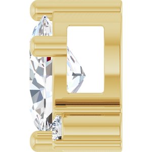 10K Yellow Gold 7x5 mm Oval .03 CT Lab-Grown Diamond Semi-Set Slide Pendant – image 5