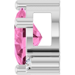 14K White Gold Lab-Grown Pink Sapphire & .03 CTW Natural Diamond Slide Pendant – image 3