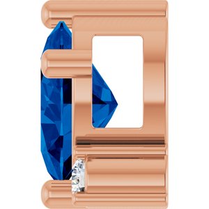 14K Rose Gold Lab-Grown Blue Sapphire & .03 CT Lab-Grown Diamond Slide Pendant – image 3